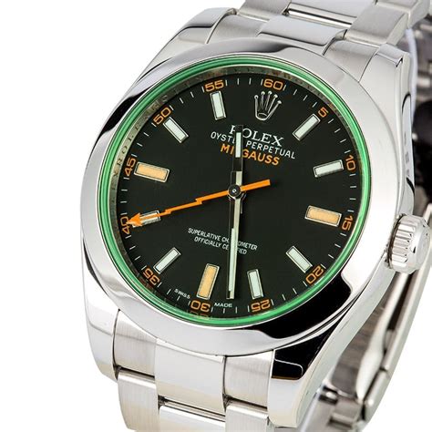 rolex milgauss green replica waterproof|rolex milgauss 116400gv price.